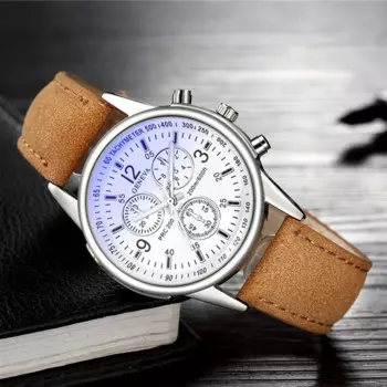 Роскошные лучшие бренды Blu Ray Стеклянные часы для мужчин Модные мужские кварцевые наручные часы Повседневные мужские часы с кожаным ремешком Reloj Hombre