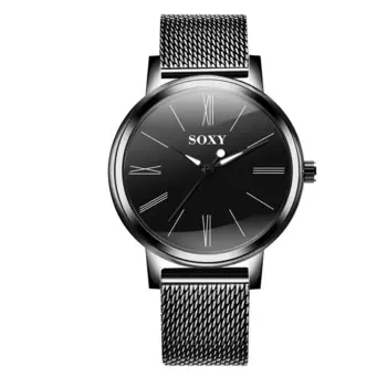 Роскошные мужские часы из нержавеющей стали с сеткой кварцевые наручные часы модные мужские часы reloj hombre relogio masculino