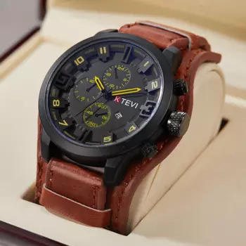Роскошные мужские часы необычный концептуальный циферблат Мужские кварцевые наручные часы спортивные черные часы с кожаным ремешком Мужские часы с большим циферблатом