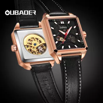 Роскошные мужские часы OUBAOER, механические часы, автоматические часы, водонепроницаемые часы с полым дизайном, мужской подарок