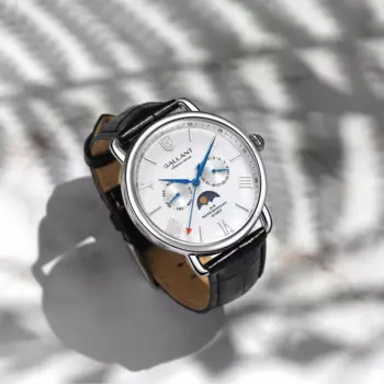 Роскошные мужские наручные часы, кварцевые часы с отображением даты и календарем и кожаным ремешком, мужские наручные часы 5ATM