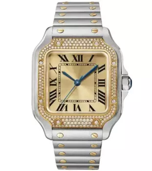 Роскошные новые мужские кварцевые часы с золотыми бриллиантами, черные, синие, мужские часы с кожаным ремешком