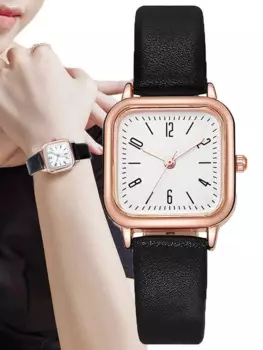 Роскошные новые простые цифровые женские кварцевые часы 2023, модные часы fir, женские черные часы с кожаным ремешком, женские наручные часы в подарок