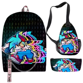 Роскошные популярные забавные пятничные ночи Funkin 3D принт 3 шт./компл. школьные сумки многофункциональный дорожный рюкзак нагрудная сумка пенал