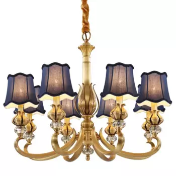 Роскошные резные медные люстры для гостиной, люстра для кабинета, гостиницы, американская люстра в стиле лофт, ресторан, со стразами