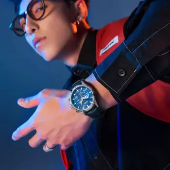 Роскошные синие кварцевые часы, мужские брендовые часы Mark Fairwhale с кожаным ремешком, часы с фазой и луной, модные светящиеся деловые мужские наручные часы 2023,