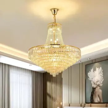 Роскошные Современные светодиодные люстры Спальня подвесная потолочная лампа Блеск K9 Золотой хрустальная люстра освещения для Гостиная