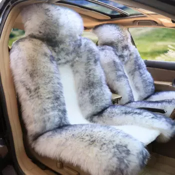 Роскошные универсальные чехлы на автомобильные сиденья 100% Австралийская овчина осенний чехол интерьер зимние меховые аксессуары для автомобильных сидений теплые