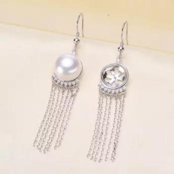 Роскошные висячие серьги с кисточками, держатель из стерлингового серебра S925 пробы, серьги с жемчугом, настройки, женские серьги DIY, ювелирные изделия, компоненты, 2 пар/лот