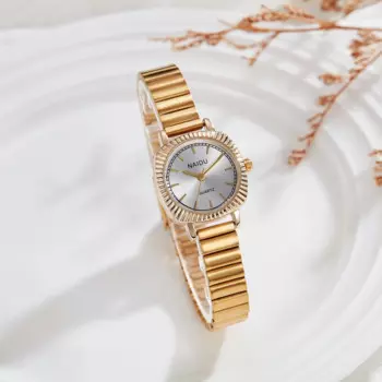 Роскошные высококачественные модные нишевые женские часы в винтажном стиле с золотым бамбуковым ремешком простые универсальные Кварцевые водонепроницаемые часы для поездок