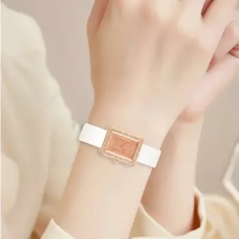 Роскошные женские часы, новинка 2023, простые женские кварцевые часы с квадратным циферблатом и звездами, модные женские часы с кожаным ремешком