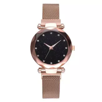 Роскошные женские часы с сетчатым ремнем, магнитные звездное небо, женские часы, кварцевые наручные часы, модные женские наручные часы Relogio Feminino