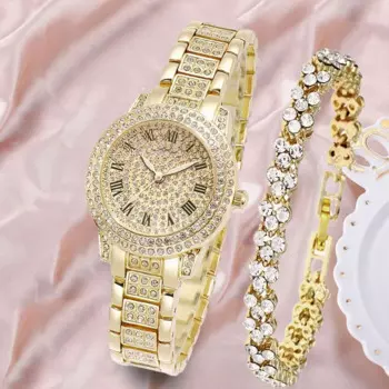 Роскошные женские часы, золотые женские наручные часы, женские часы с браслетом, женские часы, женские часы
