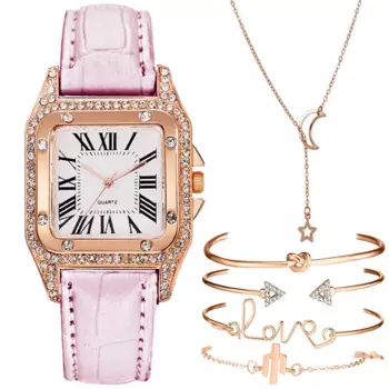 Роскошные женские туфли со стразами часы со звездами ожерелье браслет часы женские часы с кожаным ремешком кварцевые наручные часы женские часы zegarek damski