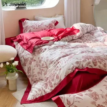 Роскошный 600TC египетский хлопок высокого качества европейский цифровой печать пододеяльник теплый комплект постельного белья простыня наволочка 4 шт./л