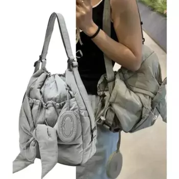 Роскошный дизайн, сумки с бантом на шнуровке, новые большие вместительные мягкие рюкзаки двойного назначения, сумка для хранения, дорожная повседневная женская плиссированная сумка на плечо