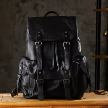 Роскошный дорожный уличный рюкзак ручной работы из натуральной кожи, ранец из воловьей кожи для кемпинга для мужчин, вместительный рюкзак для ноутбука
