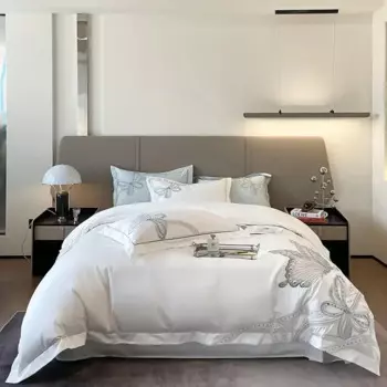 Роскошный комплект постельного белья из белого хлопка с вышивкой в виде бабочек из Египта, пододеяльник, постельное белье, простыня, наволочка, двуспальный размер, пододеяльники