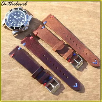 Роскошный кожаный ремешок для наручных часов 20 мм 22 мм ремешок для смарт-часов