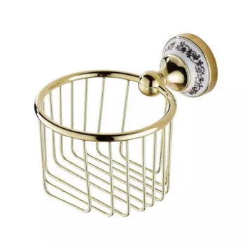 Роскошный латунный настенный держатель для туалетной бумаги золотого цвета tba257