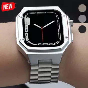 Роскошный Металлический модифицированный комплект для Apple Watch 10 46 мм 42 мм ремешок из нержавеющей стали + металлический ремешок для Iwatch Series 10 42 46 мм браслет