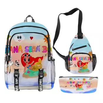 Роскошный популярный Manana Sera BonitoI 3D принт 3 шт./компл. школьные сумки для студентов, многофункциональный дорожный рюкзак, нагрудная сумка, пенал
