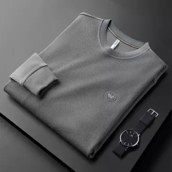 Роскошный приклеивающийся свитер с бабочками класса люкс для мужчин на осень и зиму, новая модная повседневная футболка с круглым вырезом и длинными рукавами