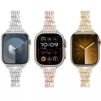 Роскошный ремешок с бриллиантами для Apple Watch Ultra 2, 49 мм, ремешок 46/45/44/42/41/40/38 мм, женский ювелирный браслет для iWatch Series 10 9 8 7