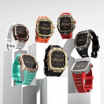 Роскошный спортивный комплект модификации, костюм для Apple Watch Ultra 1 2, силиконовый ремешок для часов, металлический защитный корпус из нержавеющей стали, 49 мм