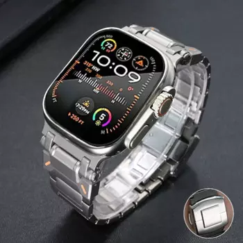 Роскошный титановый ремешок для Apple Watch Ultra 2/1 49 мм 10 46 мм с металлическим звеном для браслета Iwatch Series 9 8 7 6 5 4 Se 45 мм 44 мм