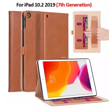 Роскошный умный кожаный чехол для планшета iPad 10,2 2019, деловой чехол с магнитной подставкой для iPad 7-го поколения, чехол 10,2 дюйма + подарок