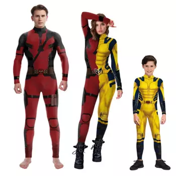 Росомаха Dead Pool Косплей Комбинезон Косплей Костюм Мужчины Женщины Хэллоуин Вечеринка Дети Мальчики Боди