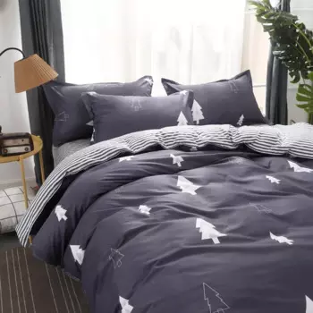 Российские и американские комплекты постельного белья, пододеяльник с серым деревом, Комплект постельного белья из 2/4 предметов, постельное белье для двуспальной кровати, Комплект постельного белья 140x200x см