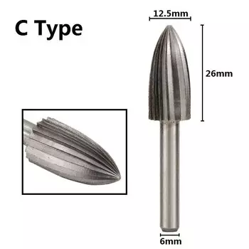 Ротационные напильники xcan, хвостовик 6 мм, типы A B C D E F