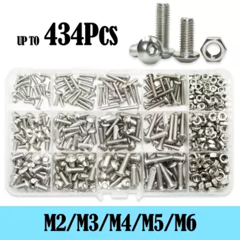 Комплект винтов YMAX М2-М6 с шестигранной головкой из нержавеющей стали