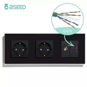 Розетка BSEED с USB C и RJ45