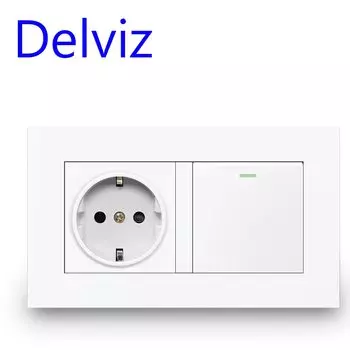 Розетка Delviz белая 16А