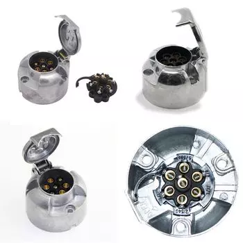 Розетка для фургона, грузовика, автомобильные аксессуары, 7-контактный разъем, соединители для прицепа, адаптер, розетка для прицепа, круглая проводка