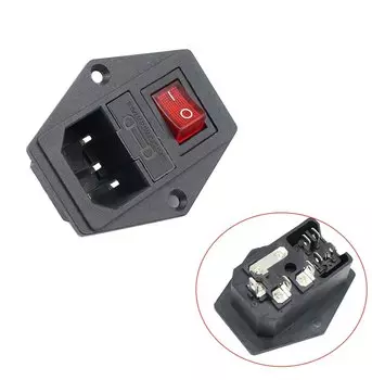 Розетка IEC 320 C14 черная