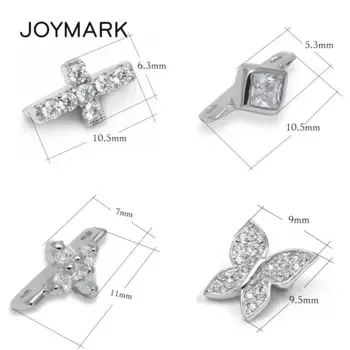 Розетка из серебра 925 пробы с фианитами, 5 шт./лот