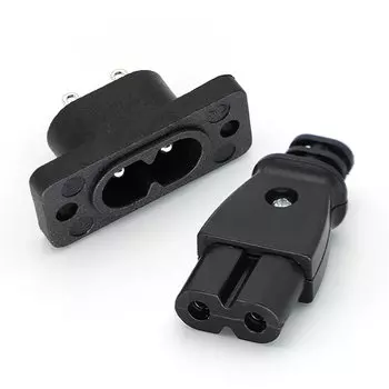 Розетка JCD 8-образная черная 2.5А 5А 250В