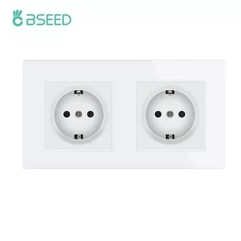 Розетка настенная белая со стеклянной панелью, 5 В, 2,1 А