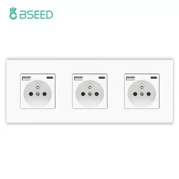 Розетка настенная BSEED тройная с USB