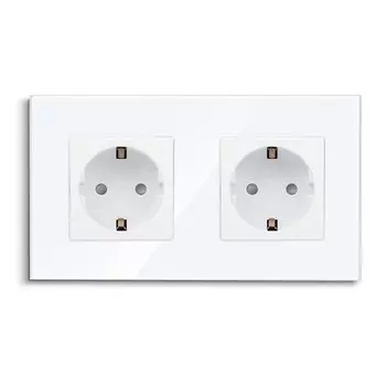 Розетка сенсорная с двойной розеткой, USB, тройная, квадратная