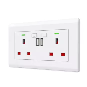 Розетка Tuya Wifi с двумя USB-портами, 5 В/2,1 А, 1 шт.