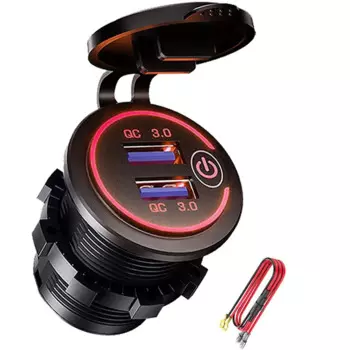 Розетка зарядная QC 3,0 с двумя USB-портами, 12 В/24 В