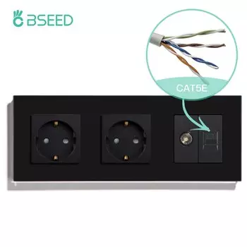 Розетки BSEED настенные двойные с ТВ CAT5