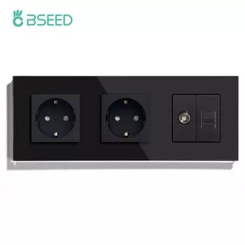 Розетки настенные BSEED двойные с защитой для детей