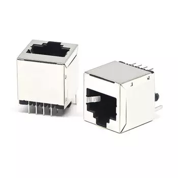 10 шт. розетка RJ45 5224-8P8C сетевой кабель с кристаллической головкой, прямые гнездо 180 градусов, экранированный сетевой порт с подсветкой