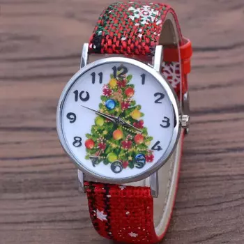 Рождественская елка, женские часы, повседневные кварцевые наручные часы, яркие цветные часы с кожаным ремешком, милые женские часы, подарок, Reloj Mujer